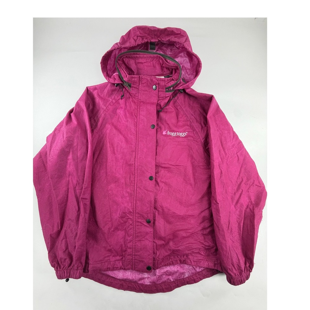 Frogg Toggs Magenta Pink Hooded Rain Jacket Windbreaker AP13580-115 Womens Med